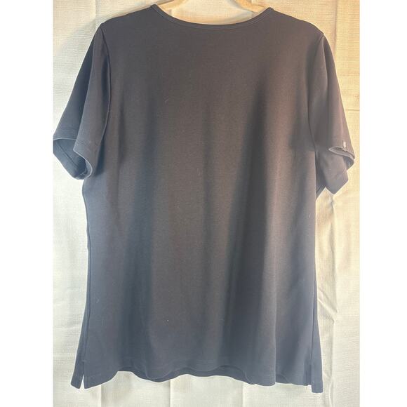 Jaanuu XL V Neck Black scrub top with chest pocket women's - Picture 3 of 6